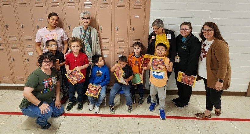 Kindergarten Students Receive Personalized Books from Yoakum Rotary