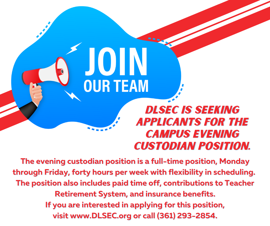 Ad for Campus Evening Custodian Position