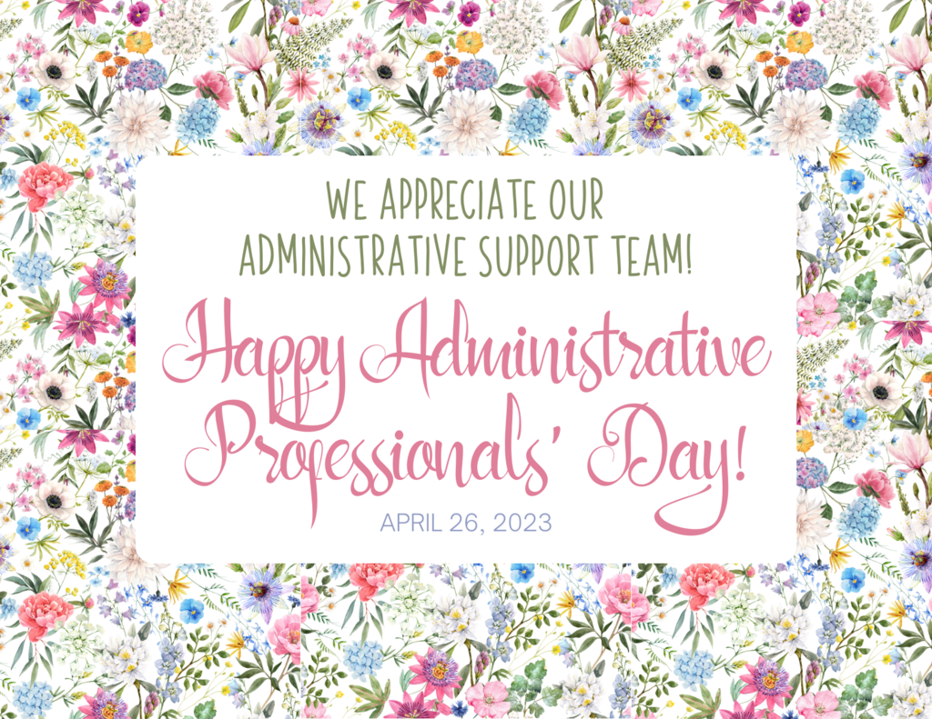 graphic wishing happy administrative professionals day